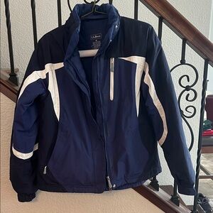 L.L. Bean Dark Blue and White Outdoor Jacket